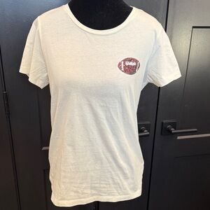J. Crew Collector Tee Sequined Football T-Shirt Size Medium NWOT